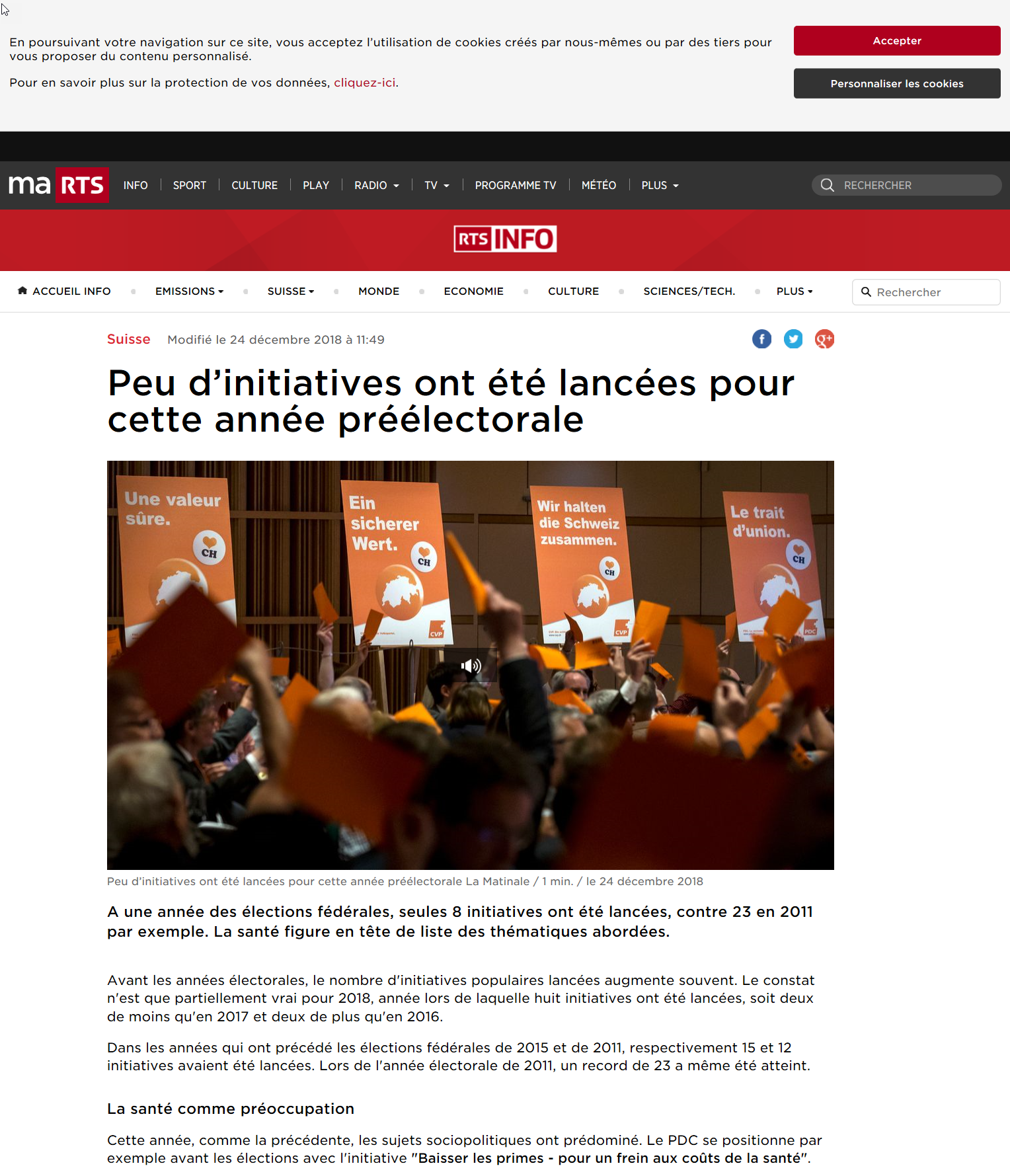 Peu d'initiatives ont ete lancees pour cette annee preelectorale Image